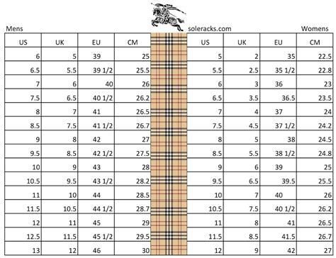 burberry size chart us.